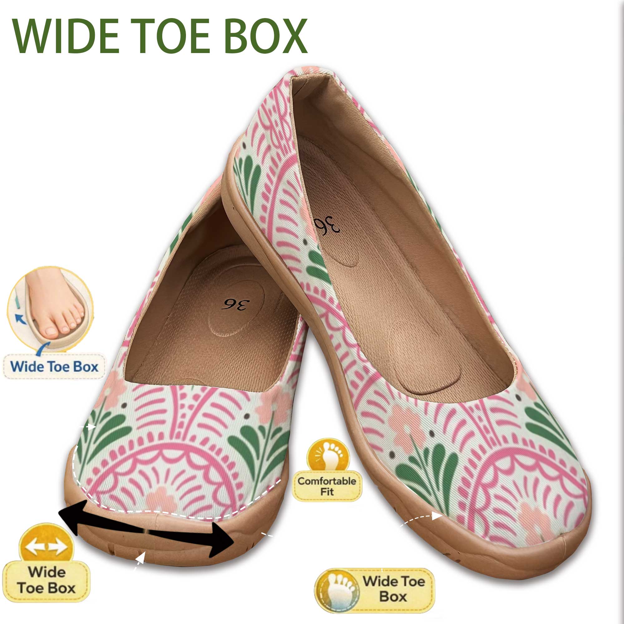 Women'S Shoes For Wide Feet - Scarpe da donna dallo stile bohémien,