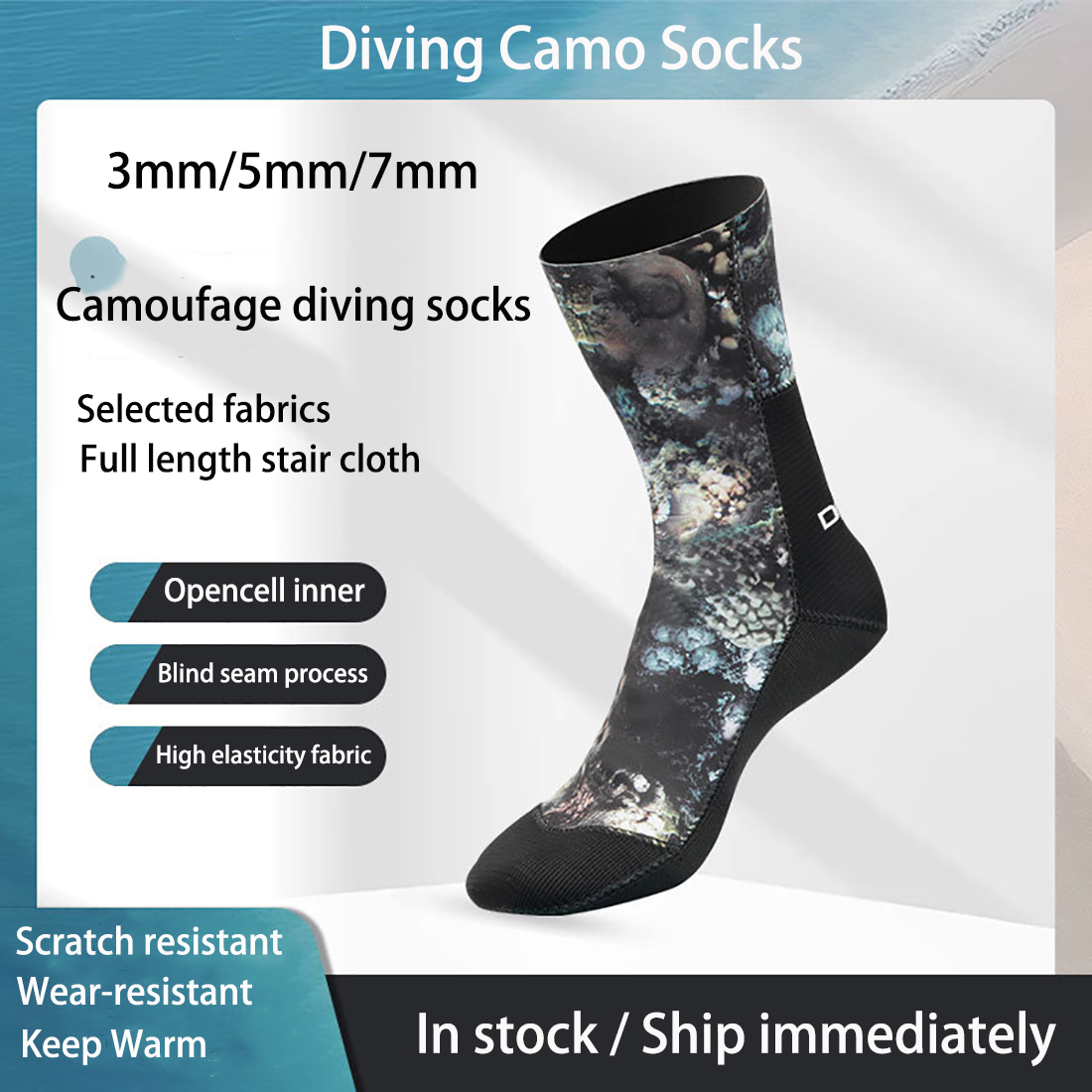 3/5/7mm Neoprene Camo Calzini  - Women'S Shoes For Neuropathy recensione e prezzo